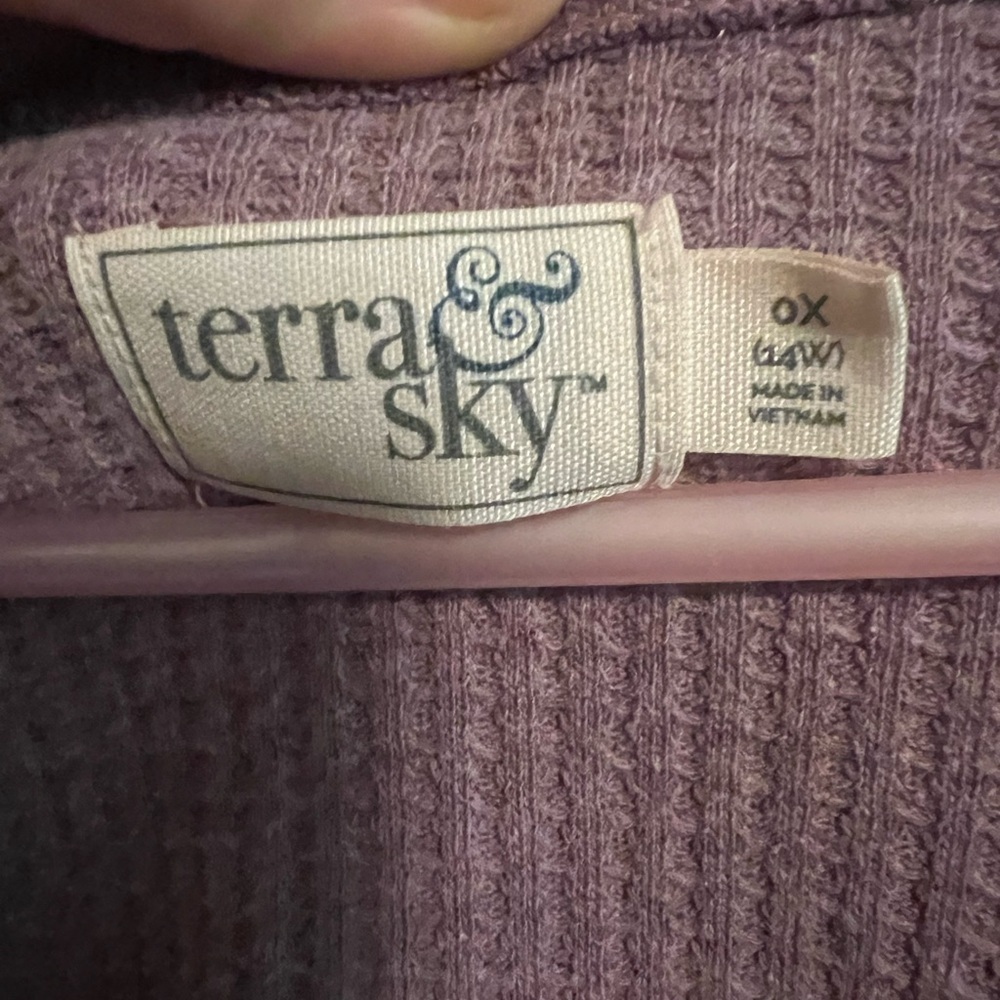 Purple Terra & Sky Waffle Shirt Size 14Wide - Picture 5 of 9